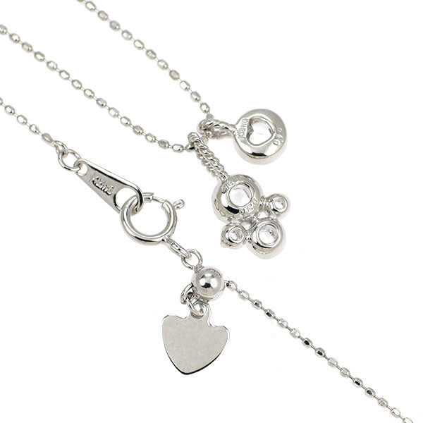K18WG ローズカット ダイヤモンド ペンダントネックレス 0.42ct