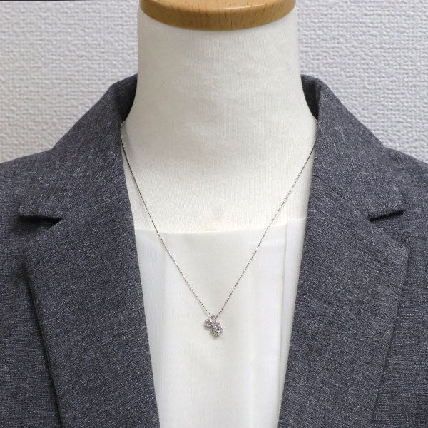 K18WG ローズカット ダイヤモンド ペンダントネックレス 0.42ct