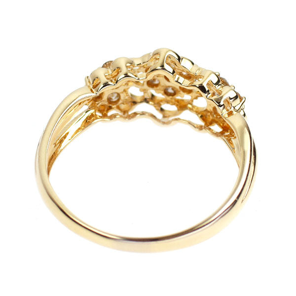 K18YG ダイヤモンド リング 0.38ct フラワー