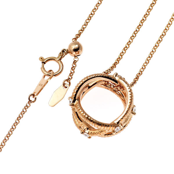 ローズヴィフ K18PG ダイヤモンド ペンダントネックレス 0.19ct