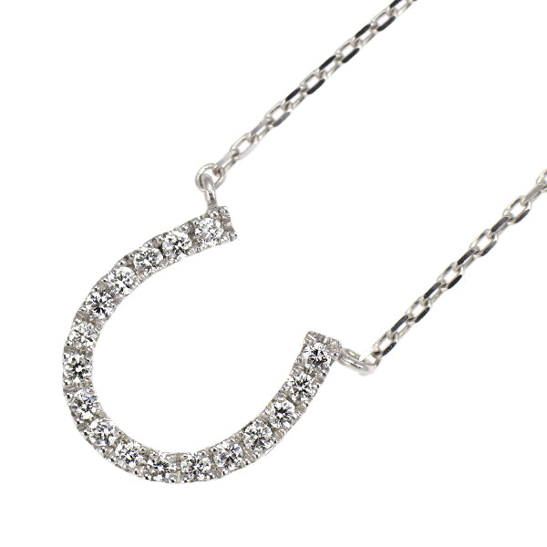 スタージュエリー K18WG ダイヤモンド ペンダントネックレス 0.05ct 馬蹄 ホースシュー