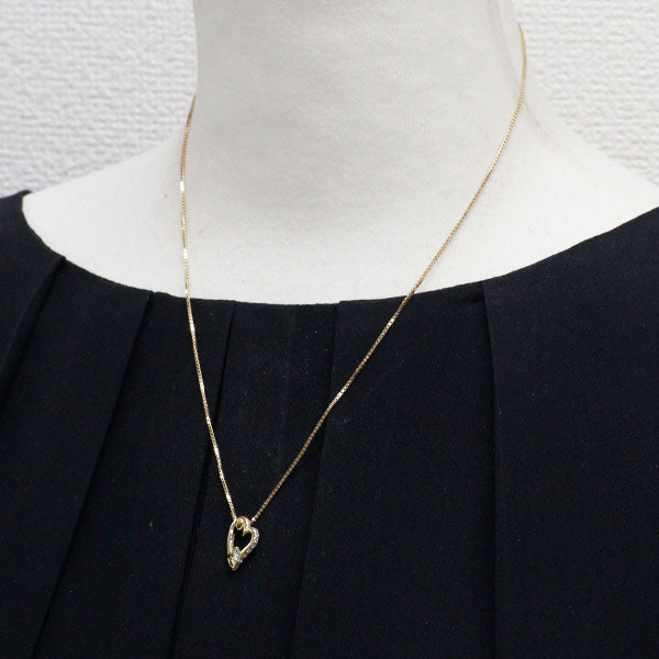 K18YG ダイヤモンド ペンダントネックレス 0.31ct ハート