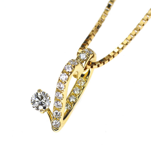 K18YG ダイヤモンド ペンダントネックレス 0.31ct ハート