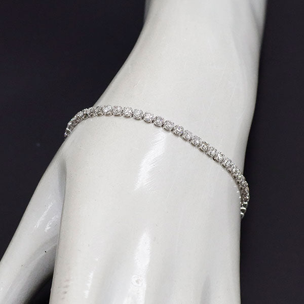 K18WG ダイヤモンド テニス ブレスレット 3.00ct