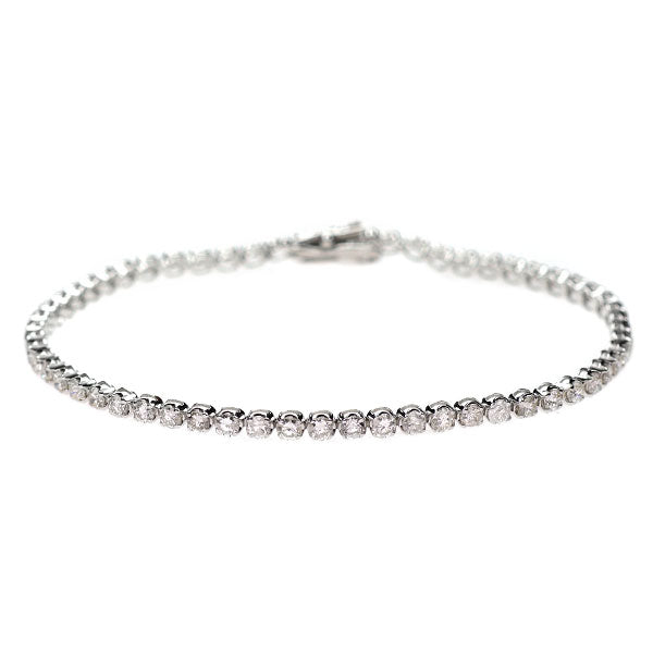 K18WG ダイヤモンド テニス ブレスレット 3.00ct