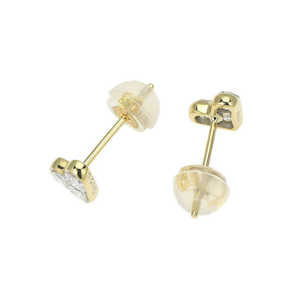 K18YG ダイヤモンド ピアス 0.40ct ハート ミステリーセッティング