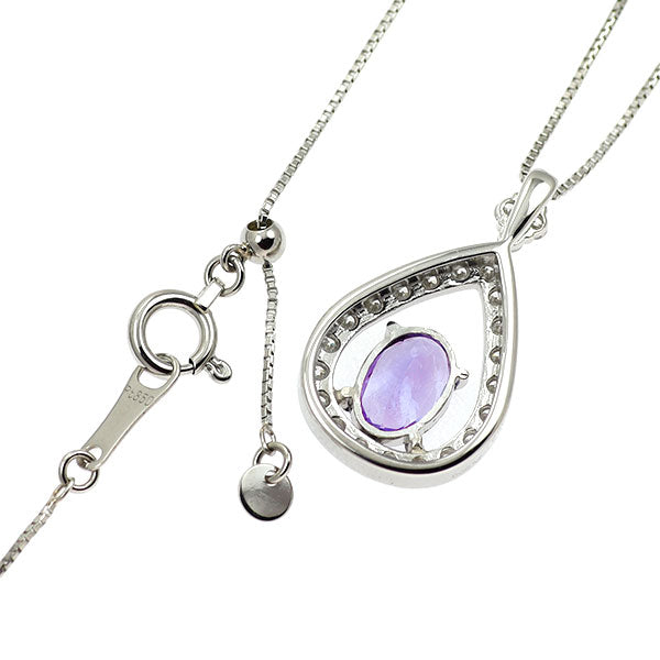 Pt900/Pt850 タンザナイト ダイヤモンド ペンダントネックレス 0.66ct D0.33ct