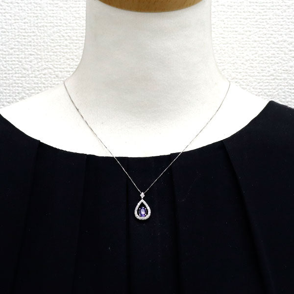 Pt900/Pt850 タンザナイト ダイヤモンド ペンダントネックレス 0.66ct D0.33ct