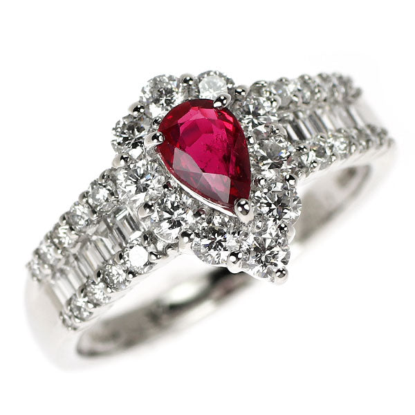 Pt900 ルビー ダイヤモンド リング 0.63ct D1.00ct
