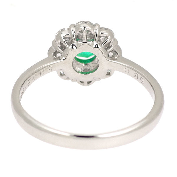 Pt900 エメラルド ダイヤモンド リング 0.28ct D0.59ct
