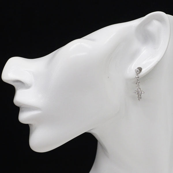 セレディア K18WG H&C ダイヤモンド ピアス 0.82ct クロス