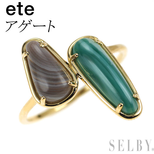 ete K18YG アゲート リング