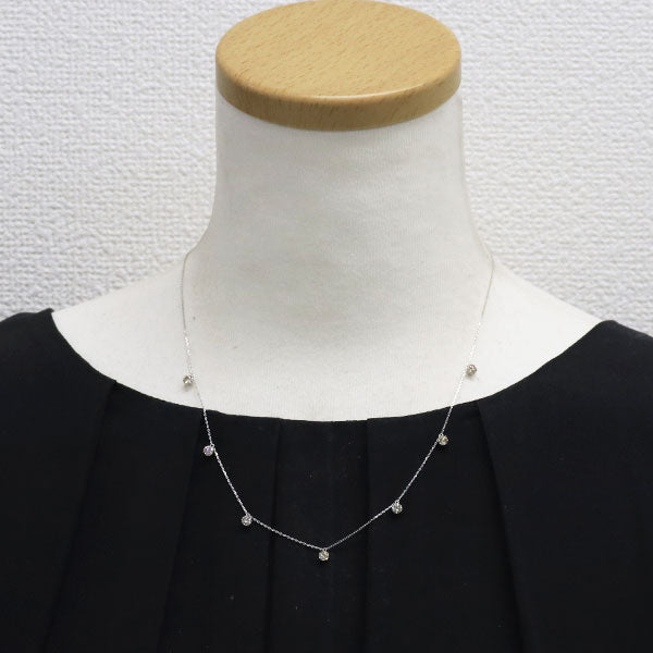 K18WG ダイヤモンド ステーション ネックレス 1.00ct