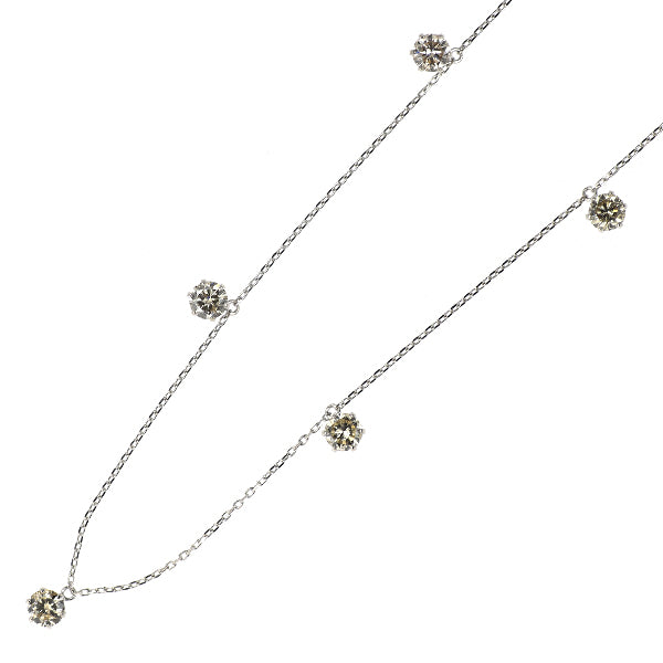 K18WG ダイヤモンド ステーション ネックレス 1.00ct