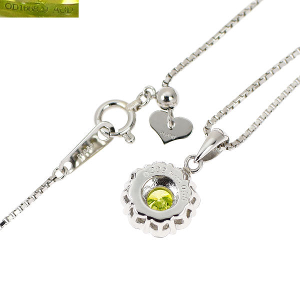 Pt900/ Pt850 アップルグリーンダイヤモンド ペンダントネックレス 0.292ct D0.55ct