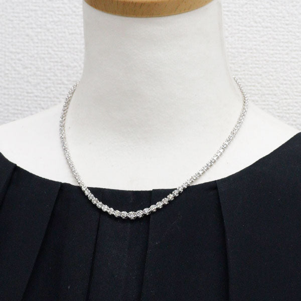 Pt850 ダイヤモンド テニス ネックレス 5.08ct