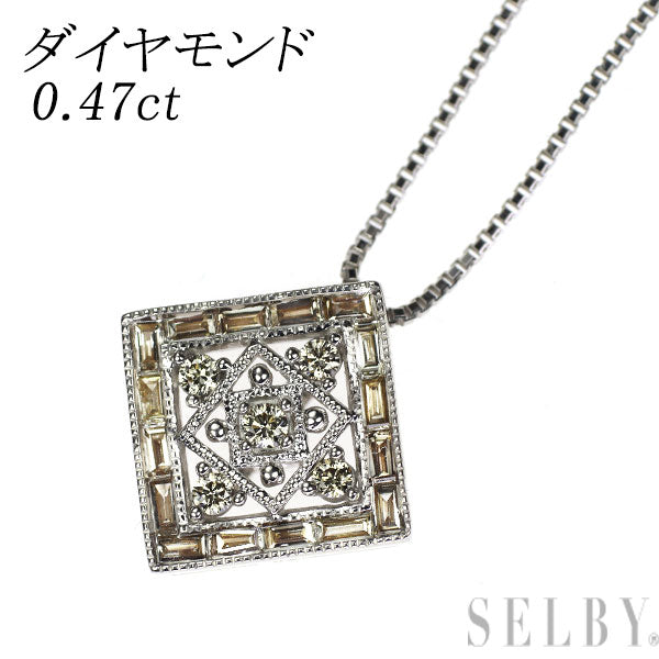 K18WG ダイヤモンド ペンダントネックレス 0.47ct