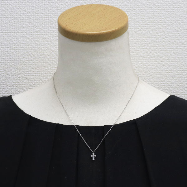 ヴァンドーム青山 Pt900/ Pt850 ダイヤモンド ペンダントネックレス 0.18ct クロス