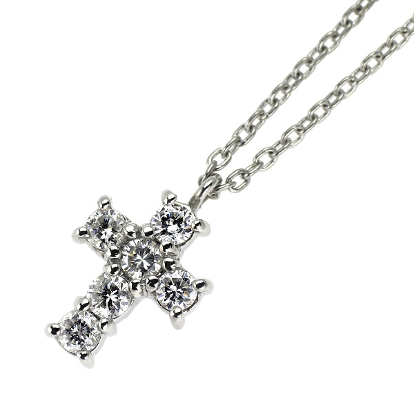 ヴァンドーム青山 Pt900/ Pt850 ダイヤモンド ペンダントネックレス 0.18ct クロス