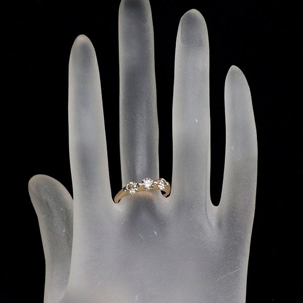 K18PG ダイヤモンド リング 1.00ct 一文字