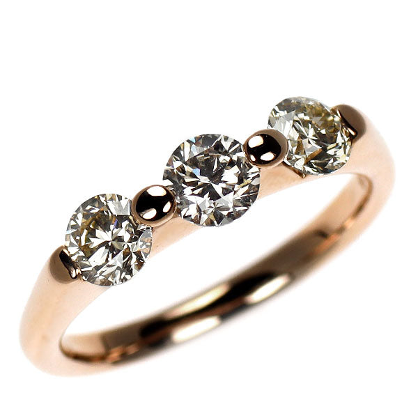 K18PG ダイヤモンド リング 1.00ct 一文字