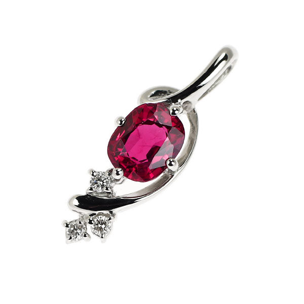 Pt900 ルビー ダイヤモンド ペンダントトップ 0.74ct D0.04ct