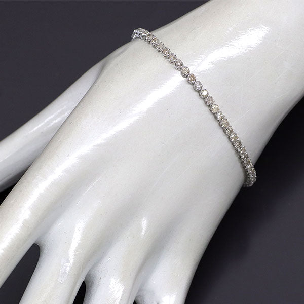 K18WG ダイヤモンド ブレスレット 2.00ct テニス