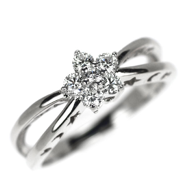 ポンテヴェキオ K18WG ダイヤモンド リング 0.30ct フラワー