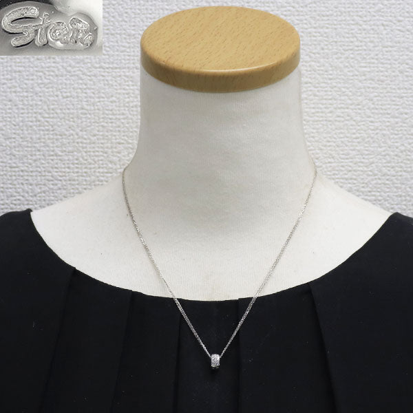 スタージュエリー K18WG ダイヤモンド ペンダントネックレス 0.18ct