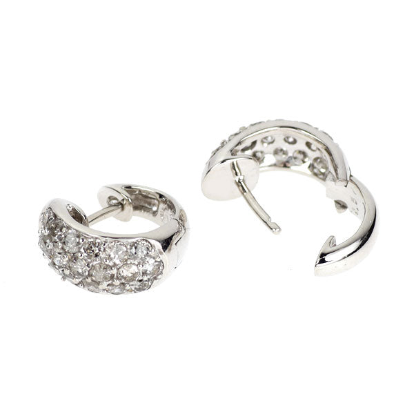K18WG ダイヤモンド ピアス 1.00ct フープ