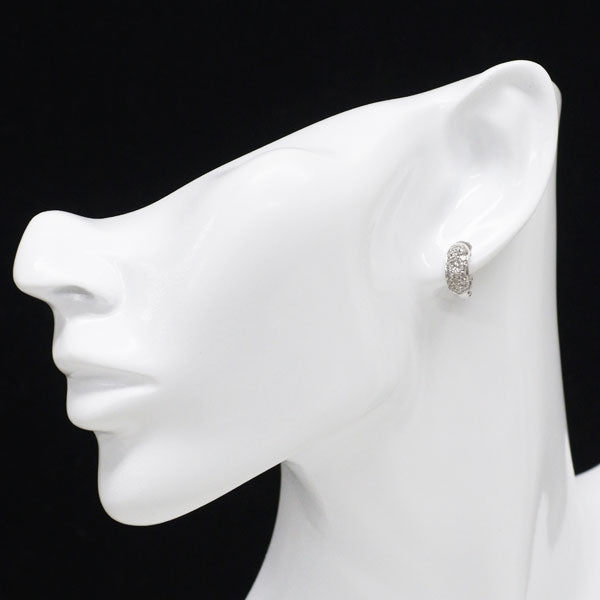 K18WG ダイヤモンド ピアス 1.00ct フープ