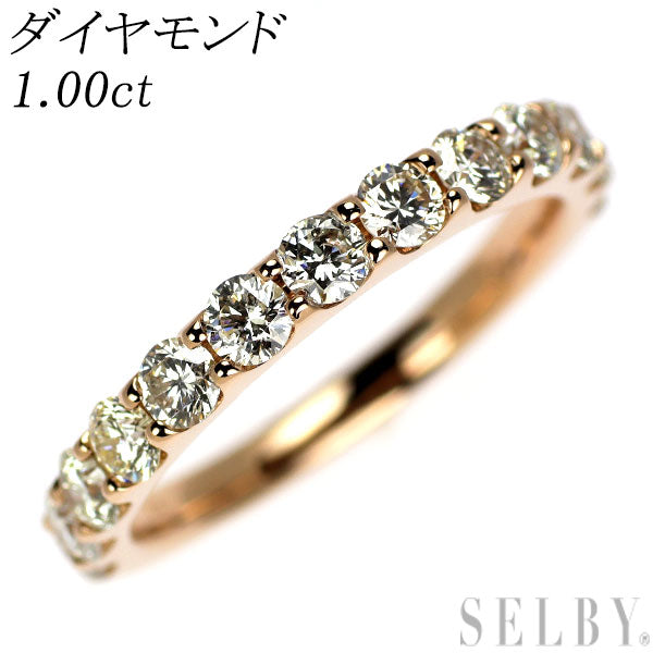 K18PG ダイヤモンド リング 1.00ct ハーフエタニティ