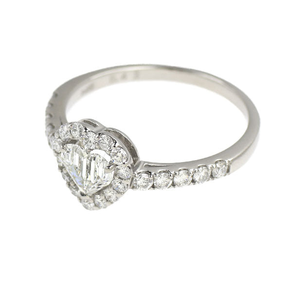新品 希少 Pt950 ハートシェイプ ファンシーカット ダイヤモンド リング 0.347ct F VS1 D0.43ct【エスコレ】