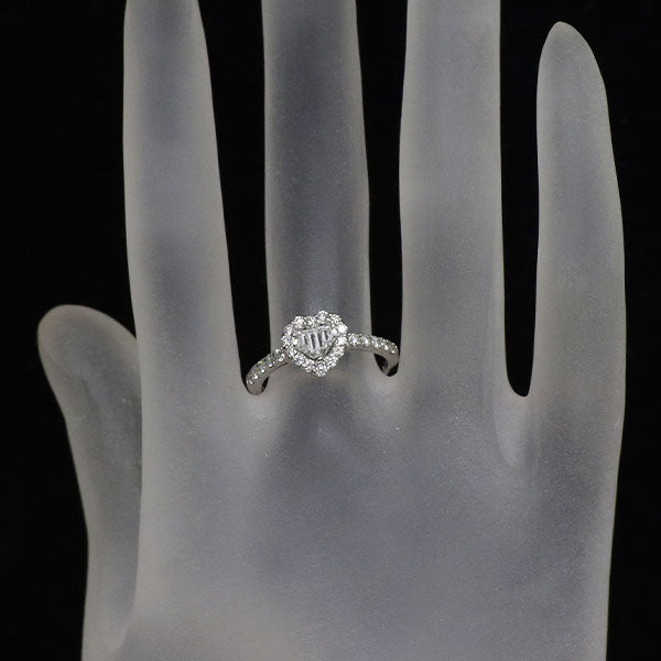 新品 希少 Pt950 ハートシェイプ ファンシーカット ダイヤモンド リング 0.347ct F VS1 D0.43ct【エスコレ】