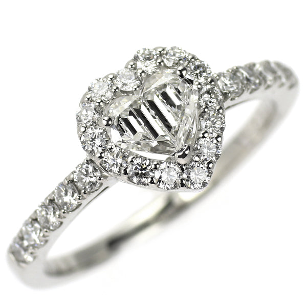 新品 希少 Pt950 ハートシェイプ ファンシーカット ダイヤモンド リング 0.347ct F VS1 D0.43ct【エスコレ】