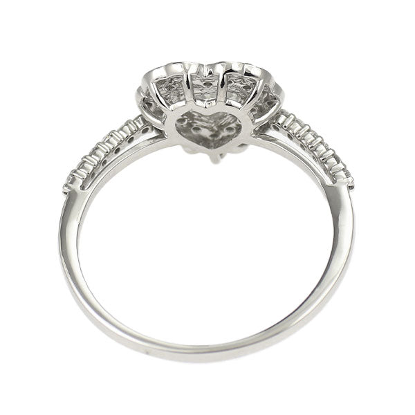 新品 Pt950 ハートシェイプ ダイヤモンド リング 0.457ct D VS2 D0.25ct 【エスコレ】