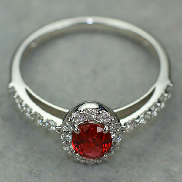 新品 Pt950 日独産地鑑別書付 ビルマ/ミャンマー産レッドスピネル ダイヤモンド リング 0.570ct D0.32ct 希少石 レアストーン【エスコレ】