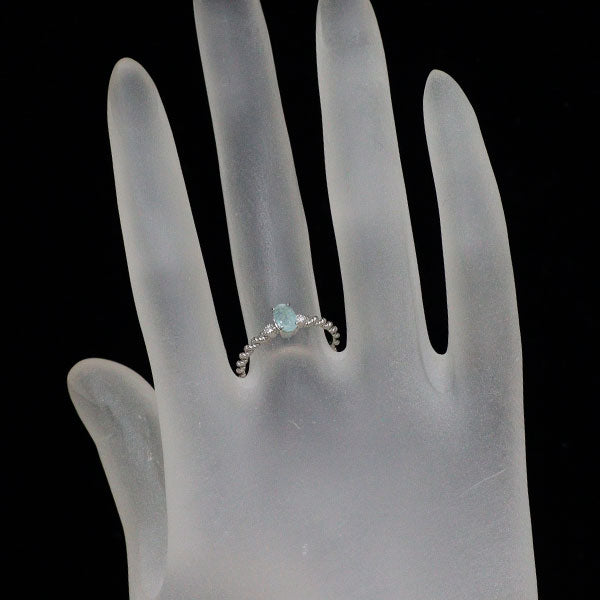 新品 Pt950 シルキーパライバトルマリン ダイヤモンド リング 0.362ct D0.02ct【エスコレ】