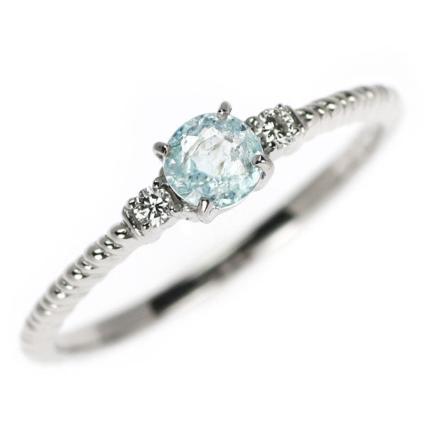 新品 Pt950 シルキーパライバトルマリン ダイヤモンド リング 0.218ct D0.03ct【エスコレ】