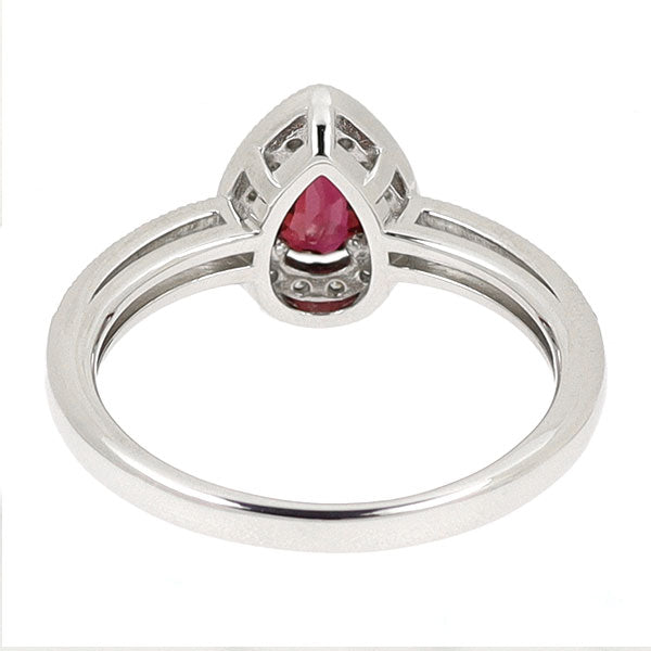 新品 Pt950 非加熱ピジョンブラッド ルビー ダイヤモンド リング 0.49ct D0.26ct 【エスコレ】
