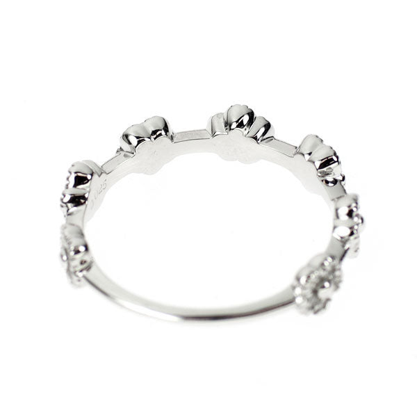 K18WG ルビー ダイヤモンド リング 0.23ct D0.25ct フラワー