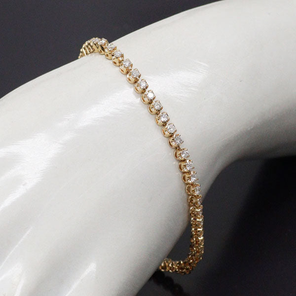 K18YG ダイヤモンド テニス ブレスレット 2.00ct