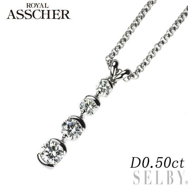 ロイヤルアッシャー Pt900/ Pt850 ダイヤモンド ペンダントネックレス 0.50ct
