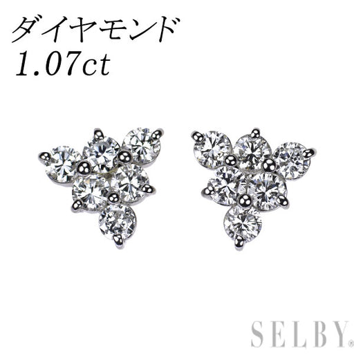 Pt850 ダイヤモンド ピアス 1.07ct — セルビーオンラインストア