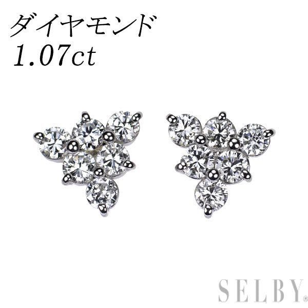Pt850 ダイヤモンド ピアス 1.07ct