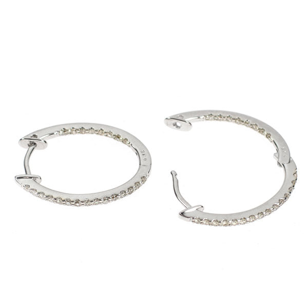 K18WG ダイヤモンド フープ ピアス 0.30ct