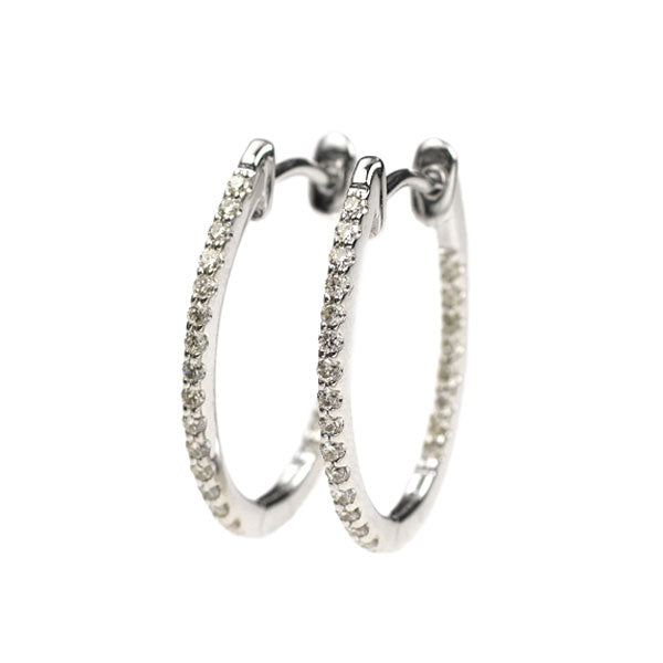 K18WG ダイヤモンド フープ ピアス 0.30ct