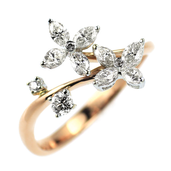 K18PG/ K18WG ダイヤモンド リング 0.62ct フラワー