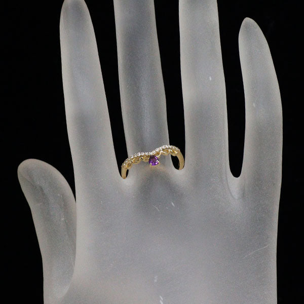 K18YG アメジスト ダイヤモンド リング 0.14ct D0.10ct