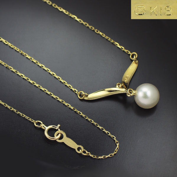 ミキモト K18YG アコヤ 真珠/パール ダイヤモンド ペンダント